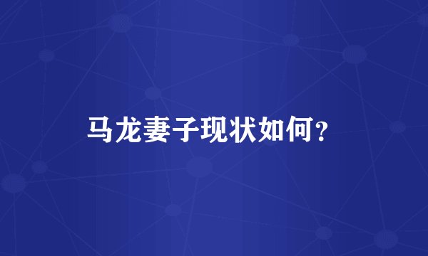 马龙妻子现状如何?