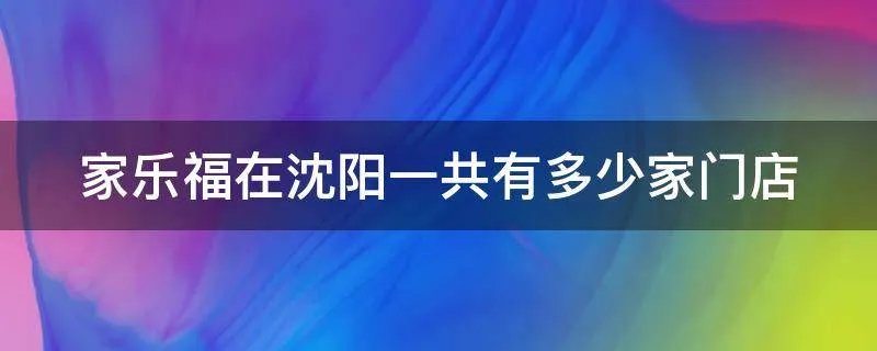 家乐福在沈阳一共有多少家门店