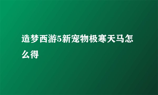 造梦西游5新宠物极寒天马怎么得