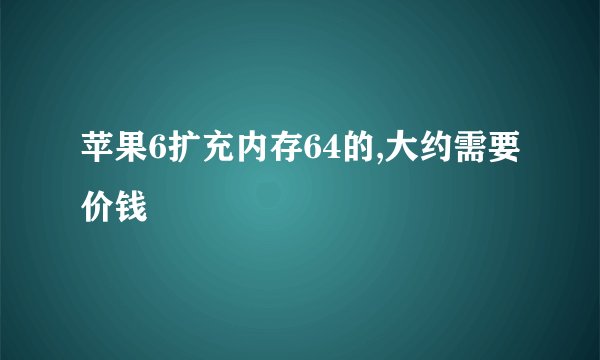 苹果6扩充内存64的,大约需要价钱