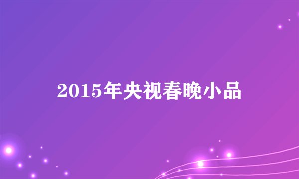2015年央视春晚小品