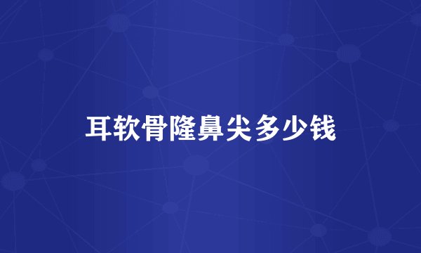 耳软骨隆鼻尖多少钱
