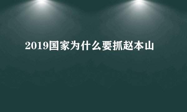2019国家为什么要抓赵本山