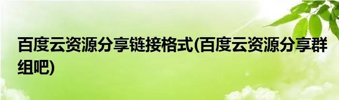 百度云资源分享链接格式(百度云资源分享群组吧)