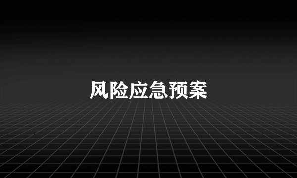 风险应急预案