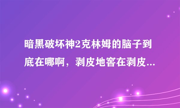暗黑破坏神2克林姆的脑子到底在哪啊，剥皮地窖在剥皮森林吗。剥皮森林小站旁边有个，沼泽地洞，里面没有啊？