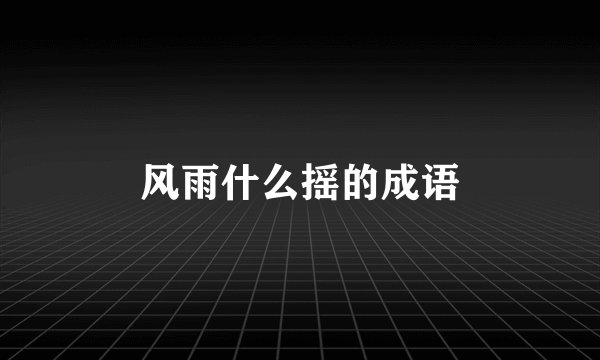 风雨什么摇的成语