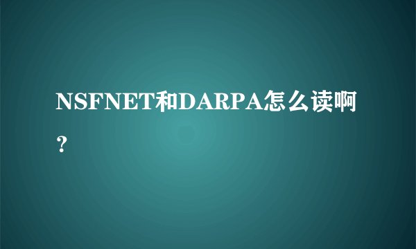 NSFNET和DARPA怎么读啊?