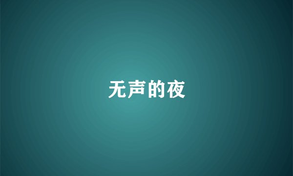 无声的夜