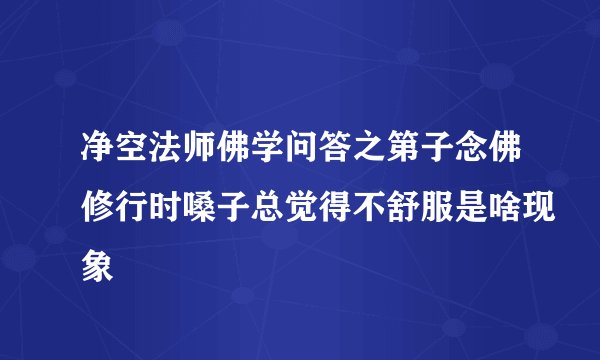 净空法师佛学问答之第子念佛修行时嗓子总觉得不舒服是啥现象