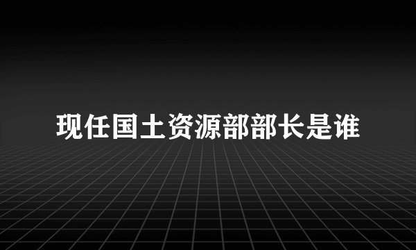 现任国土资源部部长是谁