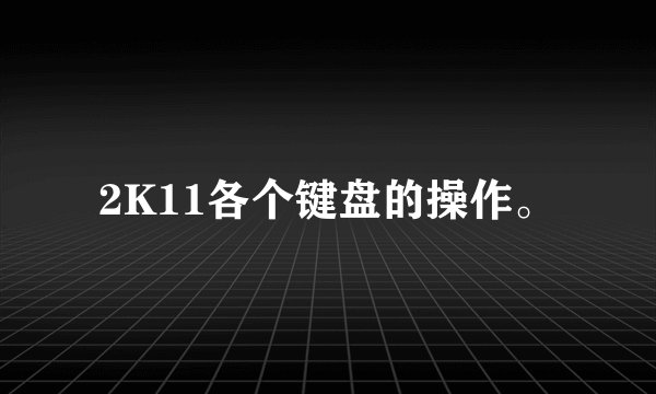 2K11各个键盘的操作。