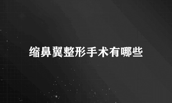 缩鼻翼整形手术有哪些