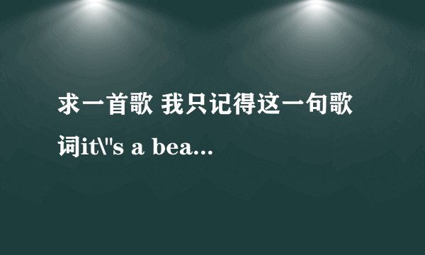 求一首歌 我只记得这一句歌词it\
