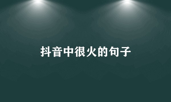 抖音中很火的句子