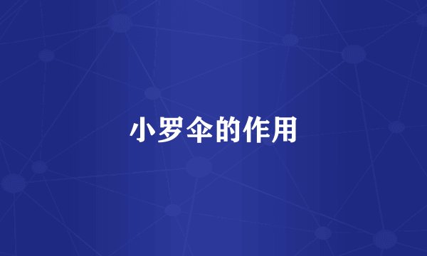 小罗伞的作用