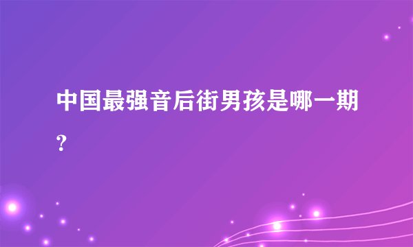 中国最强音后街男孩是哪一期？