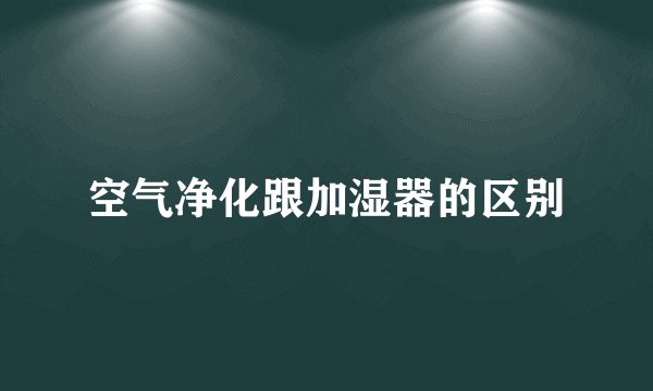 空气净化跟加湿器的区别