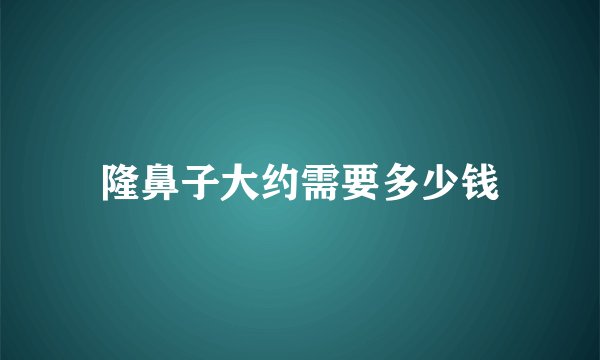 隆鼻子大约需要多少钱