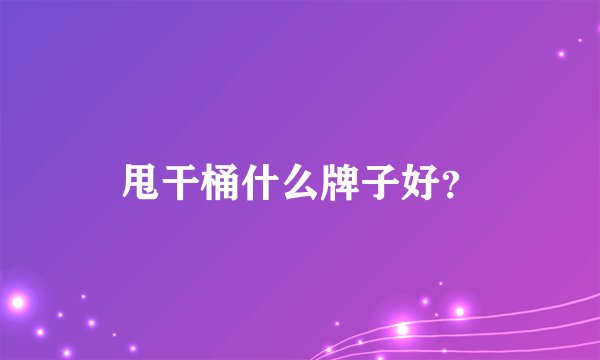 甩干桶什么牌子好?