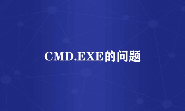 CMD.EXE的问题