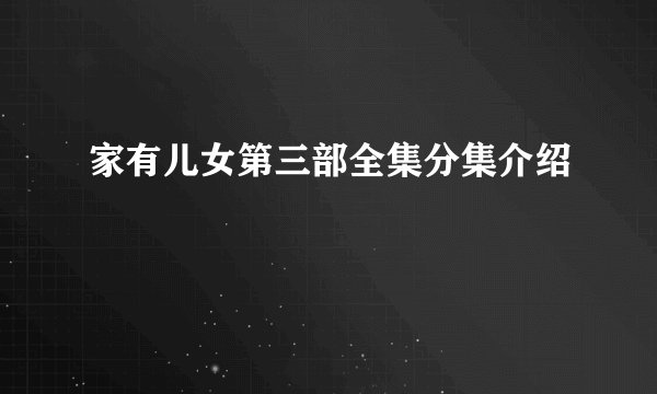 家有儿女第三部全集分集介绍