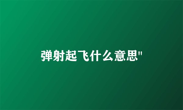 弹射起飞什么意思