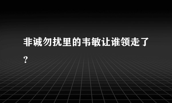 非诚勿扰里的韦敏让谁领走了？