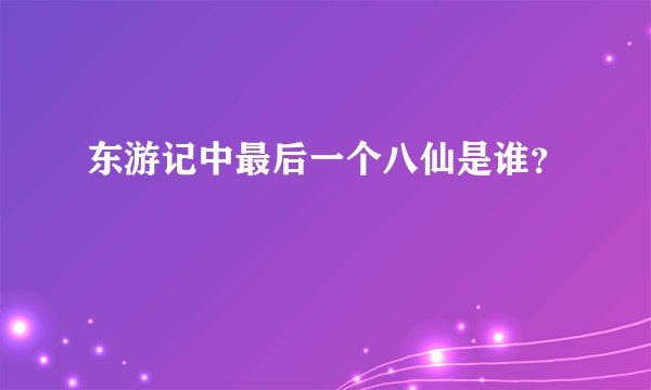 东游记中最后一个八仙是谁？