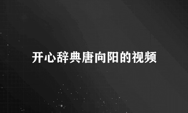 开心辞典唐向阳的视频