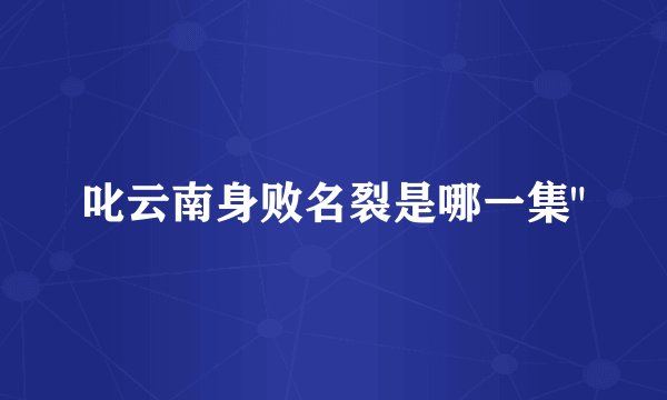 叱云南身败名裂是哪一集