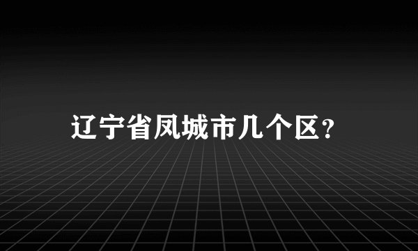 辽宁省凤城市几个区？