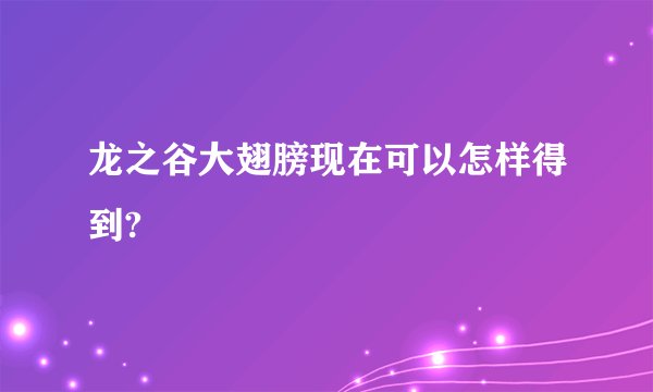 龙之谷大翅膀现在可以怎样得到?