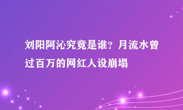 刘阳阿沁究竟是谁？月流水曾过百万的网红人设崩塌