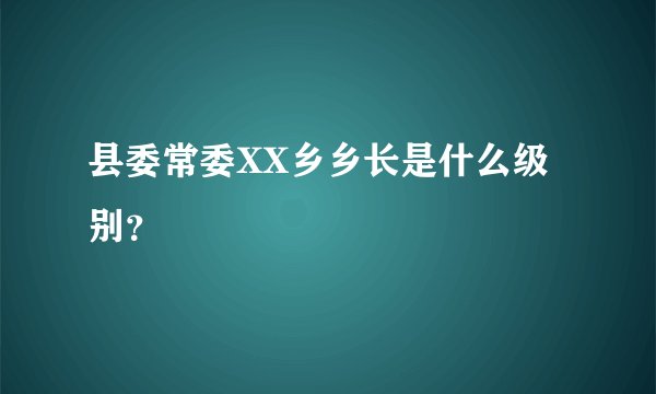 县委常委XX乡乡长是什么级别？