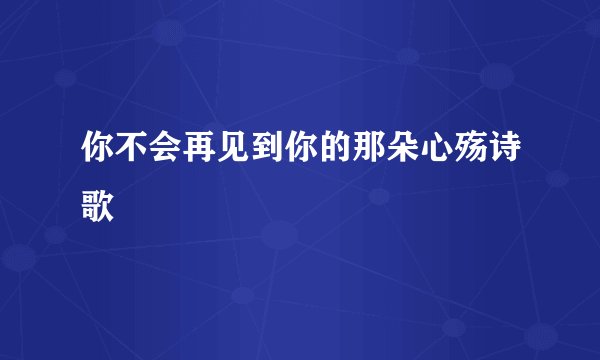 你不会再见到你的那朵心殇诗歌