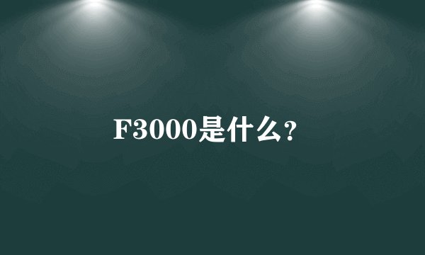 F3000是什么？