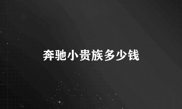 奔驰小贵族多少钱