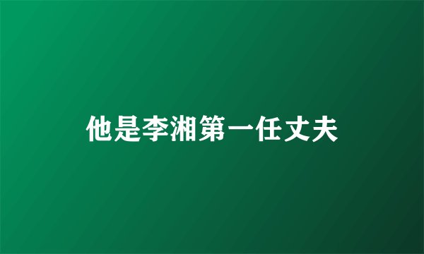 他是李湘第一任丈夫