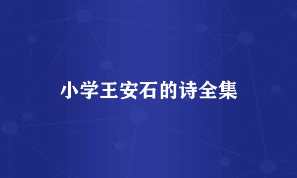 小学王安石的诗全集