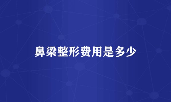 鼻梁整形费用是多少