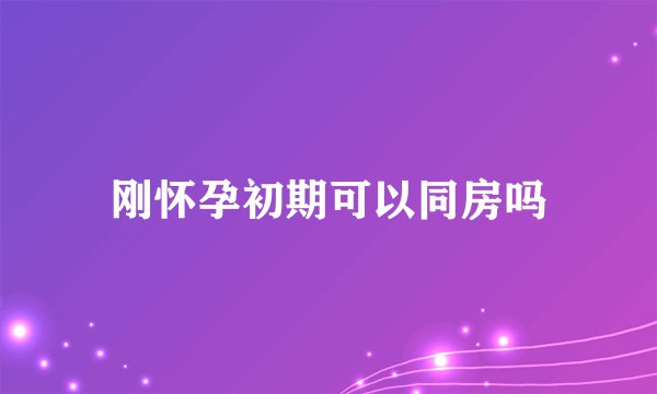 刚怀孕初期可以同房吗