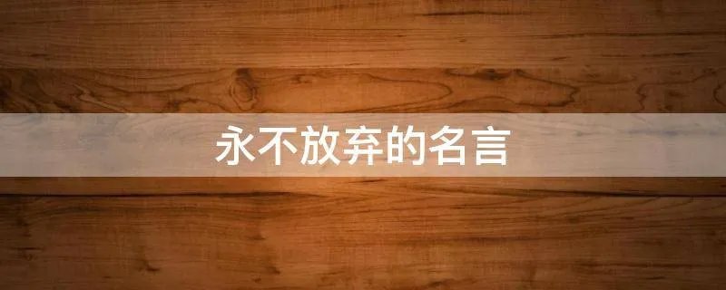 永不放弃的名言