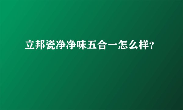 立邦瓷净净味五合一怎么样？