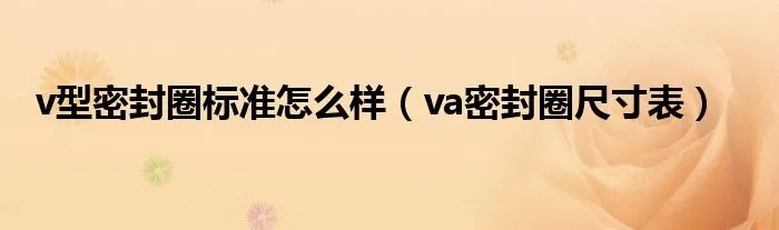 v型密封圈标准怎么样（va密封圈尺寸表）