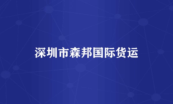 深圳市森邦国际货运