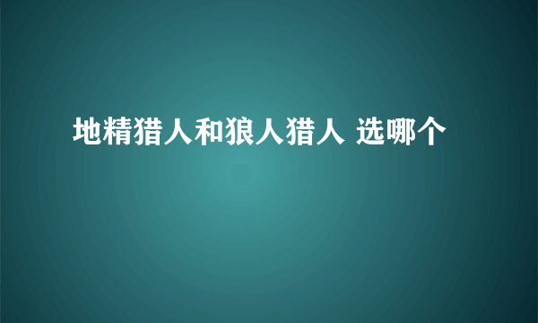 地精猎人和狼人猎人 选哪个