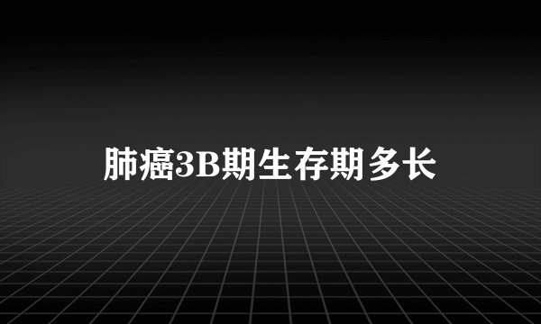 肺癌3B期生存期多长