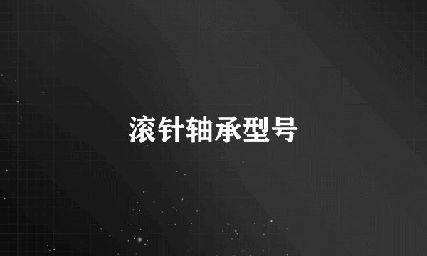 滚针轴承型号