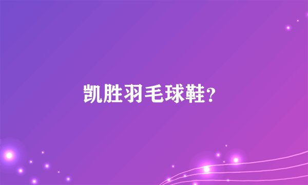 凯胜羽毛球鞋?